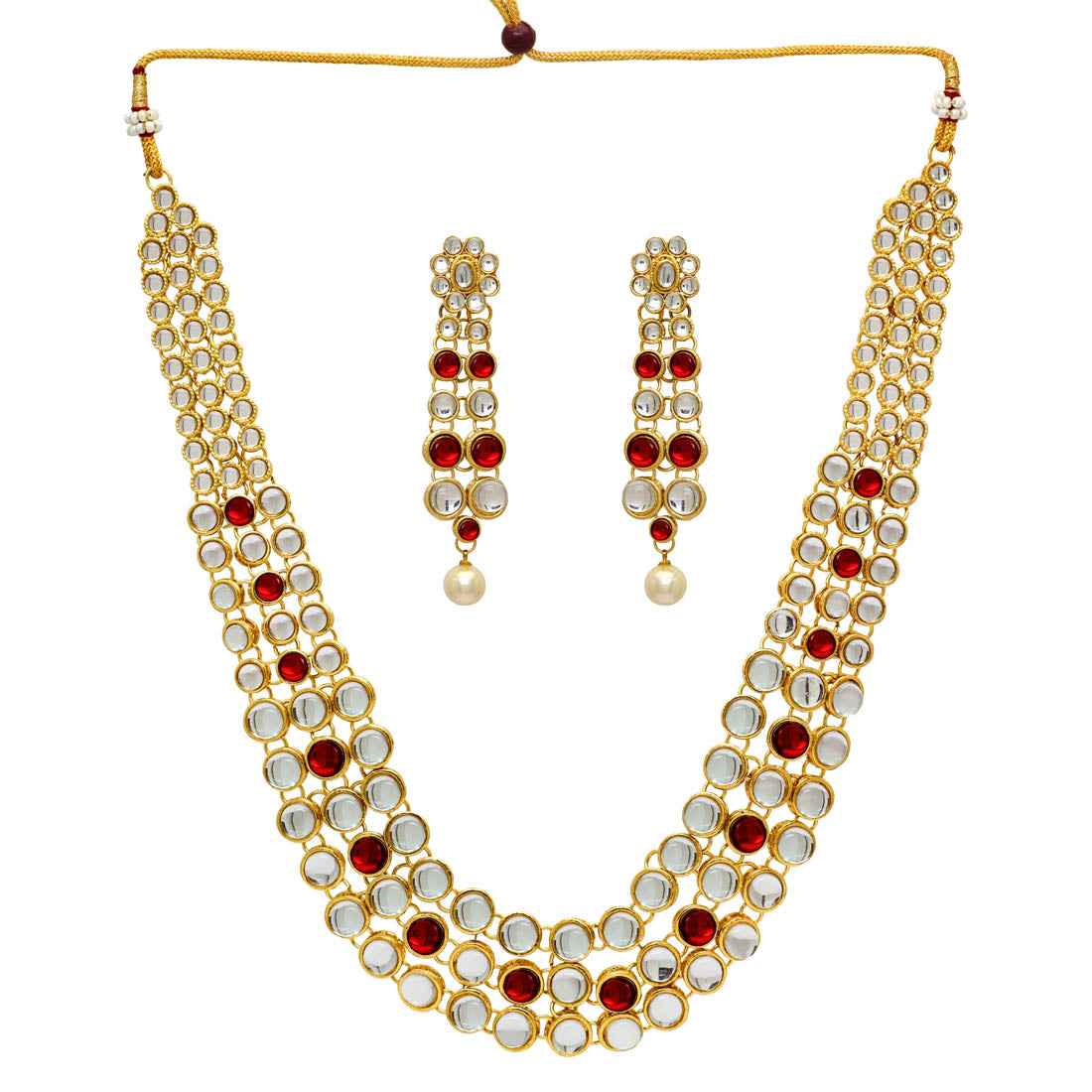 Wedding Collection Maroon Color Kundan Necklace Set (KN101MRN)