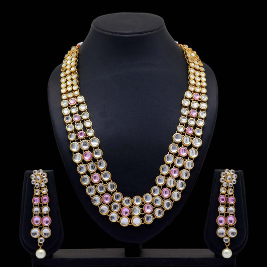 Pink Color Kundan Necklace Set (KN101PNK)