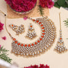 Dark Peach Color Kundan Necklace Set (KN1026DPCH)