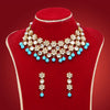 Firozi Color Kundan Necklace Set (KN1047FRZ)