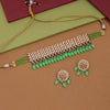 Parrot Green Color Kundan Choker Necklace Set (KN1093PGRN)