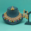 Multi Color (Back Side) Meena Work Choker Kundan Necklace Set (KN1180MLT)