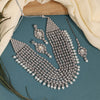 Silver Color Kundan Necklace Set (KN129SLV)