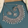 Silver Color Kundan Necklace Set (KN130SLV)