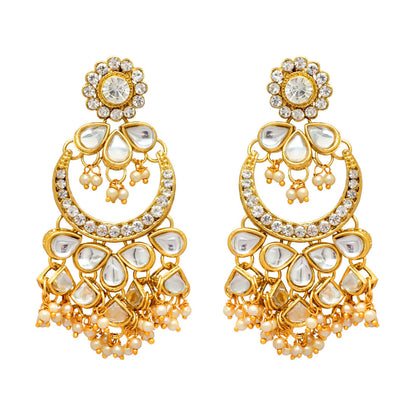 White Color Kundan Necklace Set (KN131WHT)