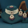 Light Purple Color Choker Kundan Necklace Set (KN1343LPRP)