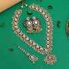 Pink & Parrot Green Color Long Kundan Necklace Set (KN1344PNKPGRN)