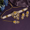 Yellow Color Choker Kundan Necklace Set (KN1356YLW)