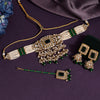 Green Color Choker Kundan Necklace Set (KN1357GRN)