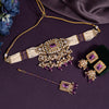 Light Purple Color Choker Kundan Necklace Set (KN1357LPRP)