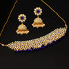 Blue Color Choker Kundan Necklace Set (KN136BLU)