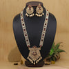 Rani Color Long Kundan Necklace Set (KN1382RNI)