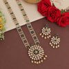 Green Color Long Kundan Necklace Set (KN1386GRN)