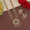 Rani & Green Color Long Kundan Necklace Set (KN1386RNIGRN)