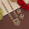 Green Color Long Kundan Necklace Set (KN1387GRN)