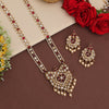 Rani Color Long Kundan Necklace Set (KN1387RNI)