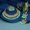 Parrot Green Color Kundan Necklace Set (KN1388PGRN)