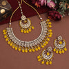 Yellow Color Kundan Necklace Set (KN1388YLW)