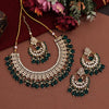 Green Color Crystal Pearl Kundan Necklace Set (KN1389GRN)