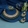 Green Color Crystal Pearl Kundan Necklace Set (KN1389GRN)