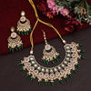 Green Color Meena Work Kundan Necklace Set (KN1391GRN)