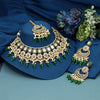 Green Color Meena Work Kundan Necklace Set (KN1391GRN)