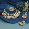Maroon Color Meena Work Kundan Necklace Set (KN1391MRN)