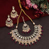 Rani Color Meena Work Kundan Necklace Set (KN1391RNI)