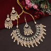 White Color Meena Work Kundan Necklace Set (KN1391WHT)