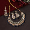 Navy Blue Color Meena Work Kundan Necklace Set (KN1392NBLU)