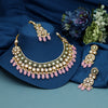 Pink Color Meena Work Kundan Necklace Set (KN1392PNK)