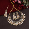 White Color Meena Work Kundan Necklace Set (KN1392WHT)