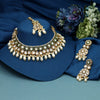 White Color Meena Work Kundan Necklace Set (KN1392WHT)