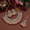 Rani Color Kundan Necklace Set (KN1393RNI)