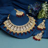Maroon Color Kundan Necklace Set (KN1394MRN)