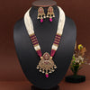 Rani Color Kundan Necklace Set (KN1395RNI)