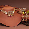 Rani Color Choker Traditional Necklace Set (KN1396RNI)