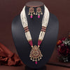 Rani Color Long Kundan Necklace Set (KN1403RNI)