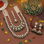 Maroon & Green Color Kundan Necklace Set