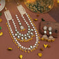 Maroon & Green Color Kundan Necklace Set