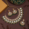 Green Color Kundan Necklace Set (KN1415GRN)