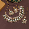 Pink & Pista Green Color Kundan Necklace Set (KN1415PNKPGRN)