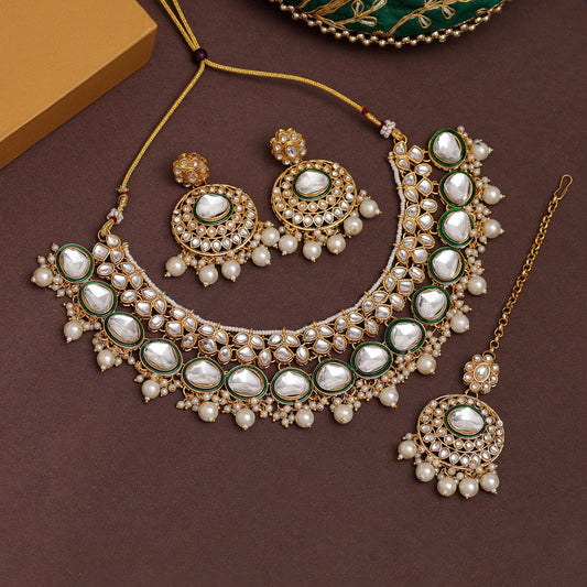 White Color Kundan Necklace Set (KN1415WHT)