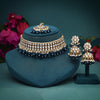 Blue Color Choker Kundan Necklace Set (KN1416BLU)