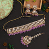 Light Purple Color Choker Kundan Necklace Set (KN1416LPRP)