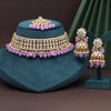 Light Purple Color Choker Kundan Necklace Set (KN1416LPRP)