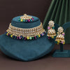 Multi Color Choker Kundan Necklace Set (KN1416MLT)