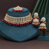 Maroon Color Choker Kundan Necklace Set (KN1416MRN)