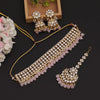 Pink Color Choker Kundan Necklace Set (KN1416PNK)