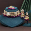 Purple Color Choker Kundan Necklace Set (KN1416PRP)